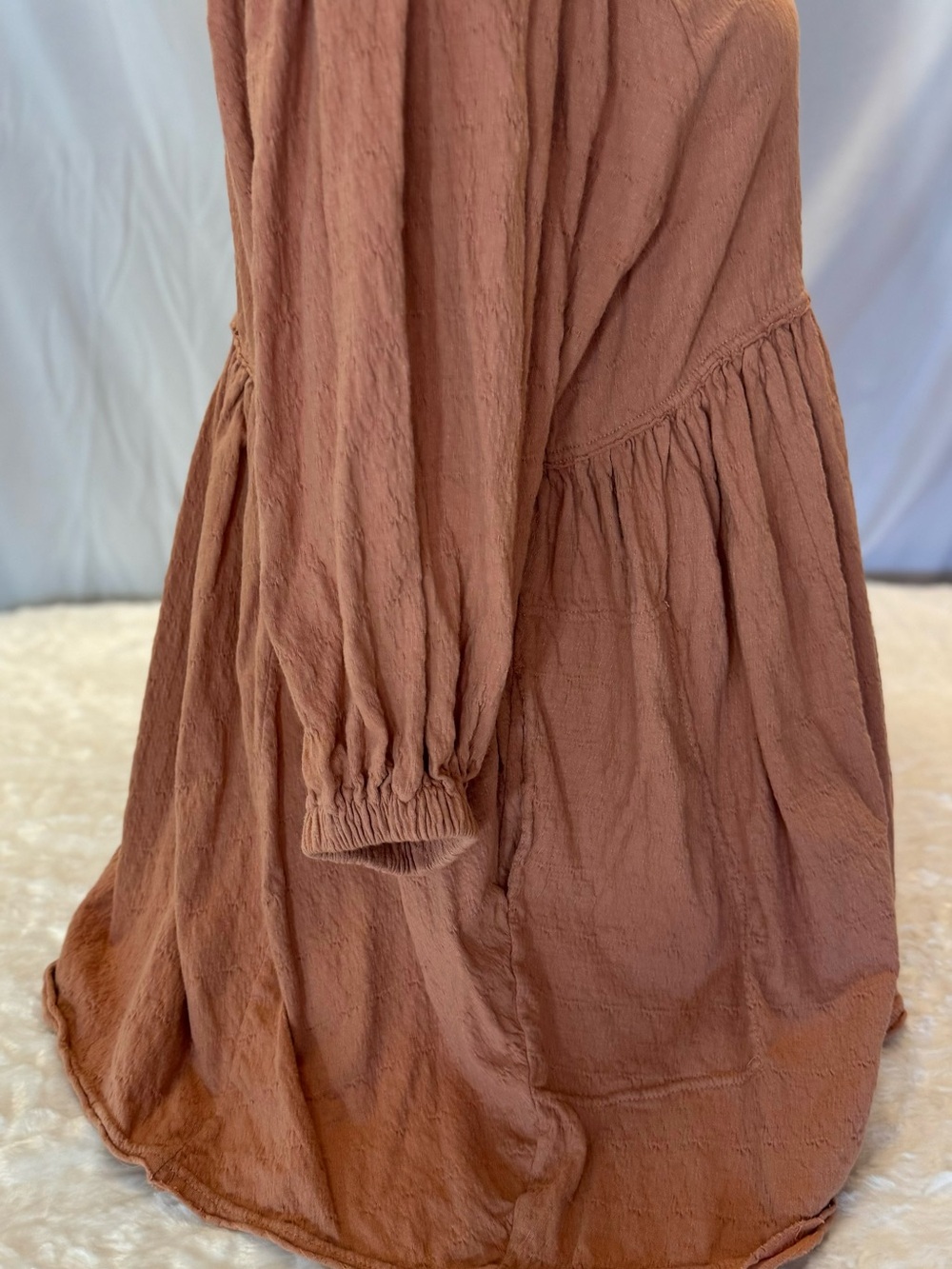 Free People Get Obsessed, 97% Cotton Babydoll Dress in Clay in Size Medium D13 - Picture 8 of 16